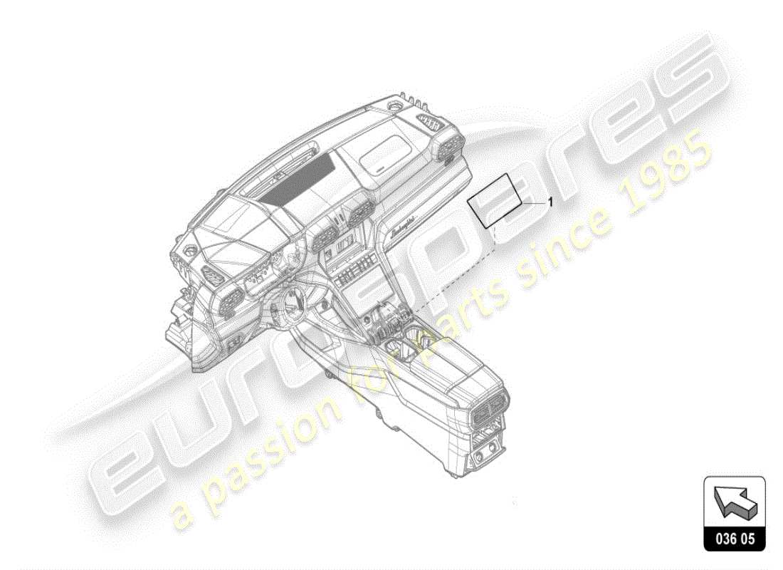 lamborghini urus (accessories) protección contra impactos diagrama de piezas