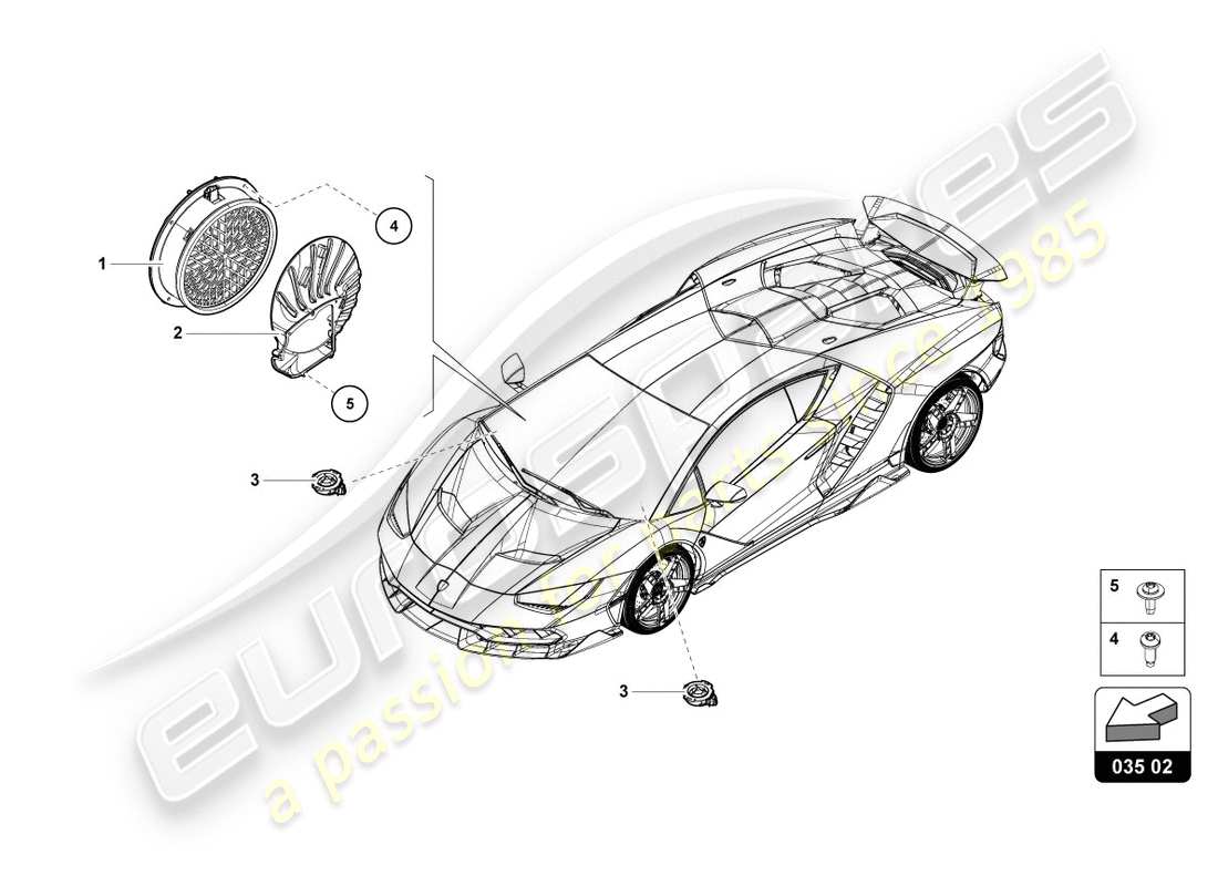 lamborghini centenario coupe (2017) unidad de radio diagrama de piezas
