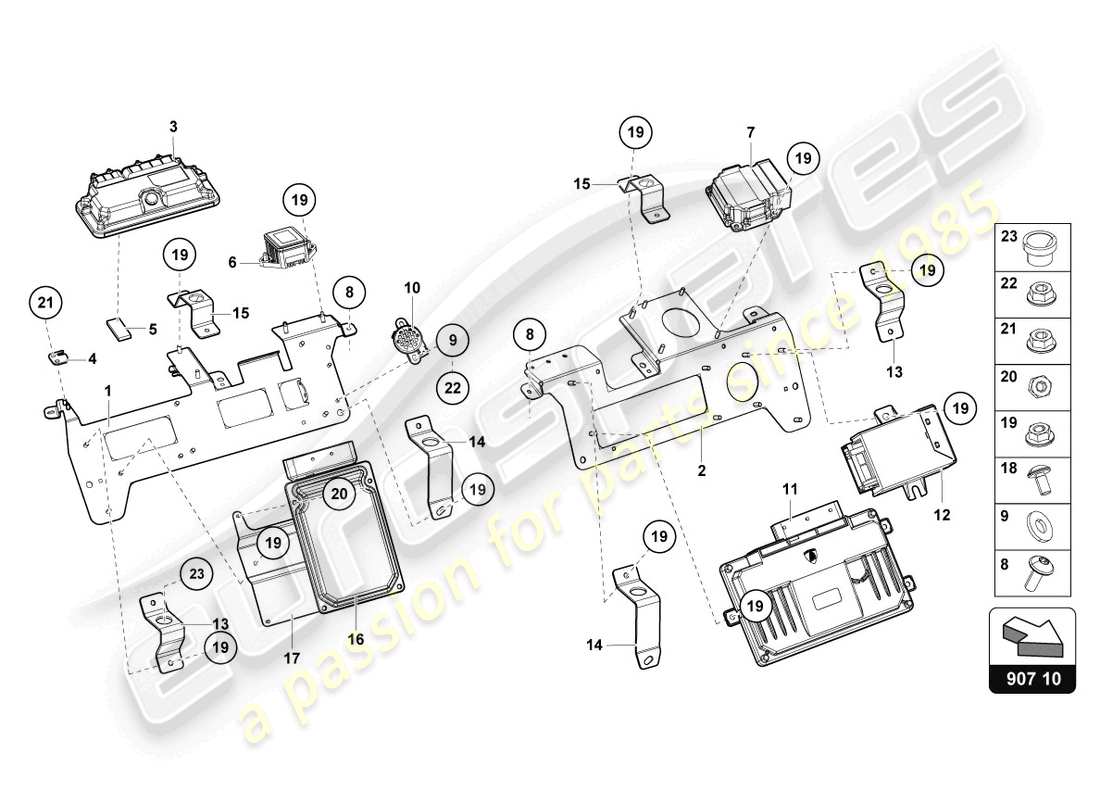 lamborghini lp740-4 s coupe (2020) diagrama de piezas eléctrica