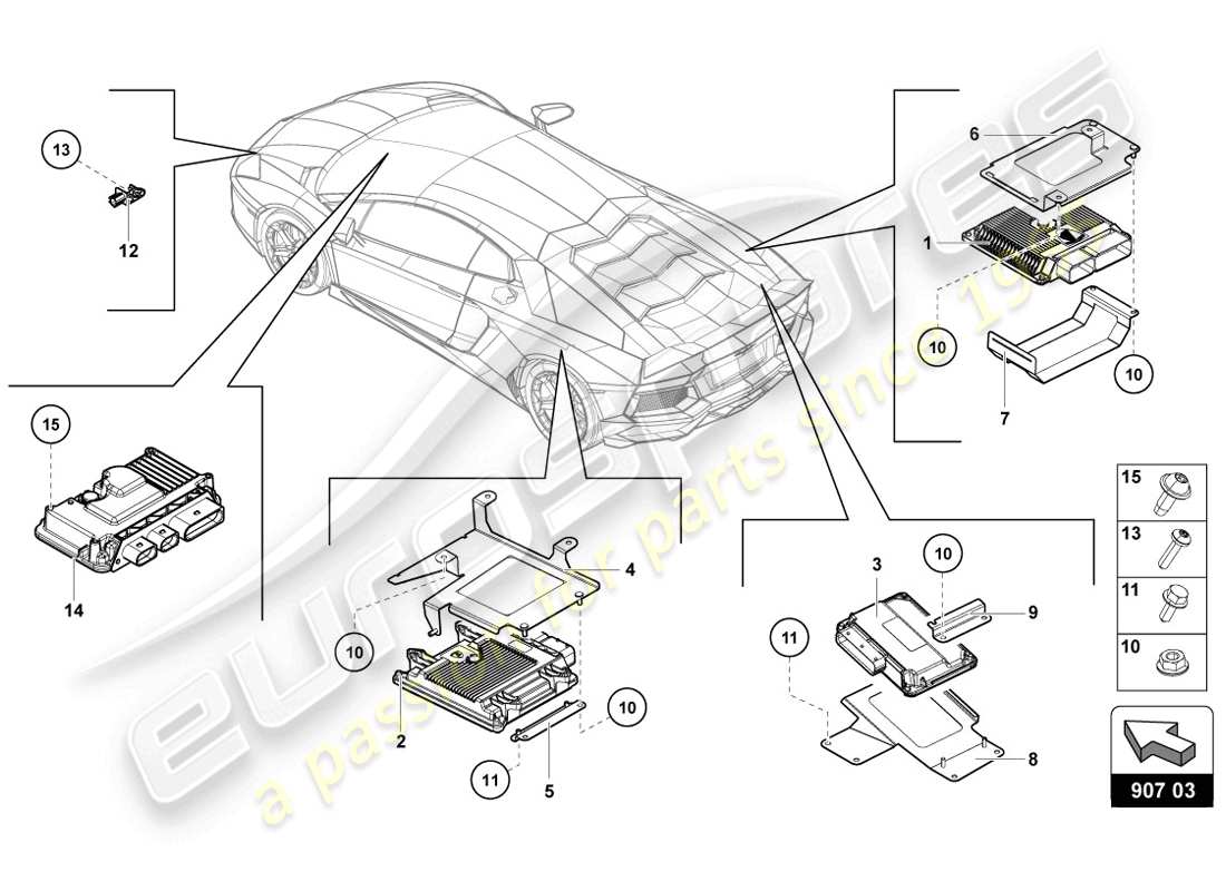 lamborghini 2014 (lp720-4 coupe 50) diagrama de piezas eléctrica