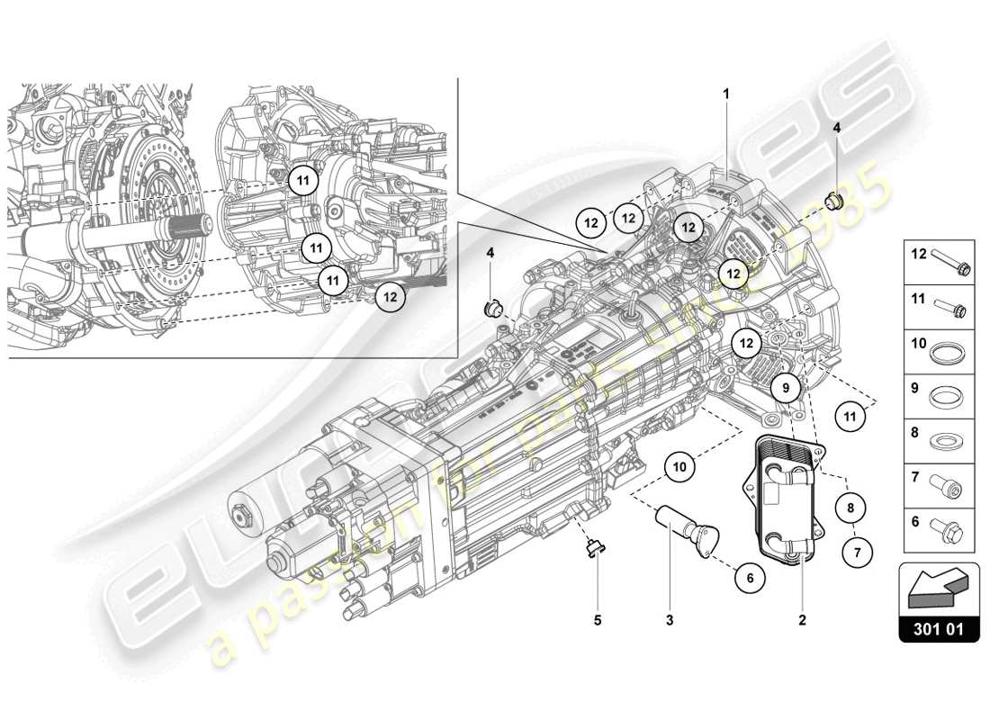 lamborghini 2014 (lp720-4 coupe 50) diagrama de piezas del filtro de aceite