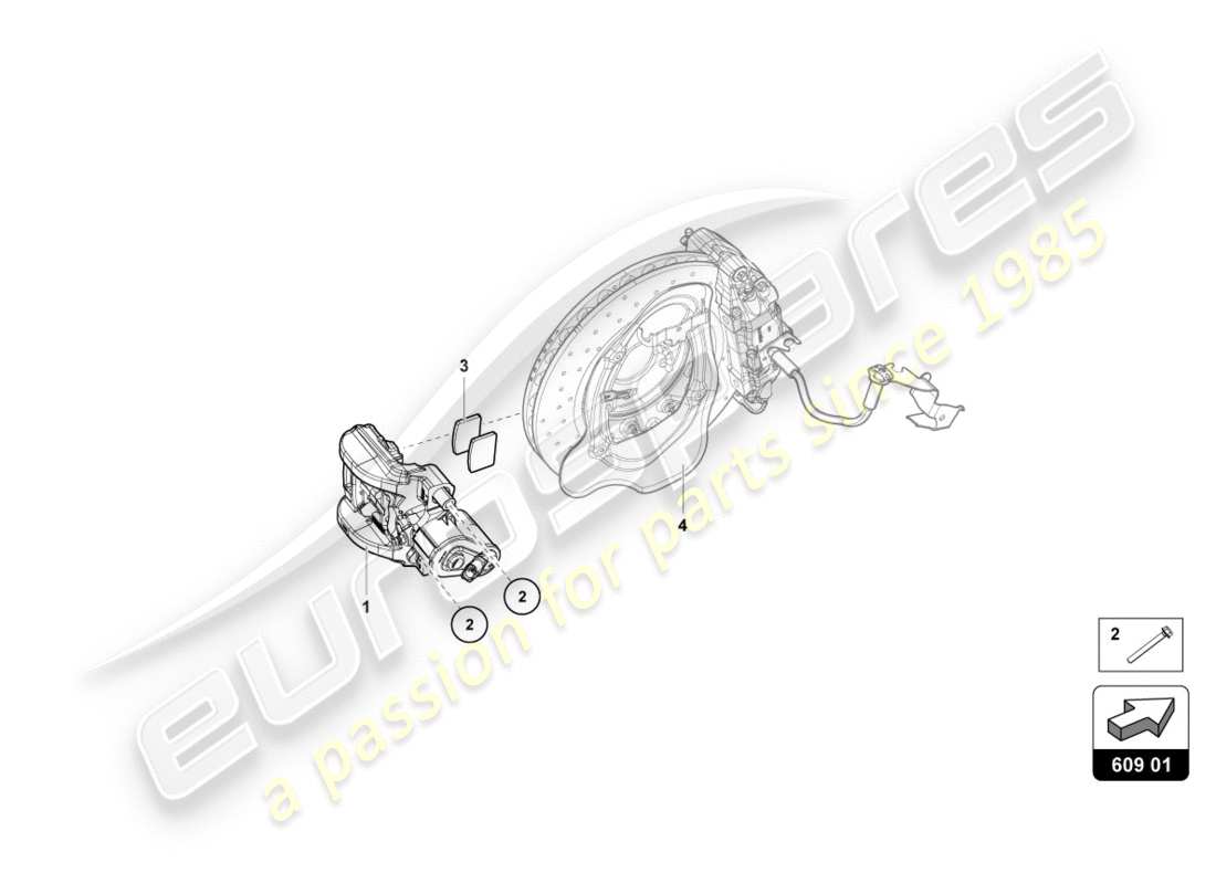 lamborghini performante coupe (2020) parking brake diagrama de piezas