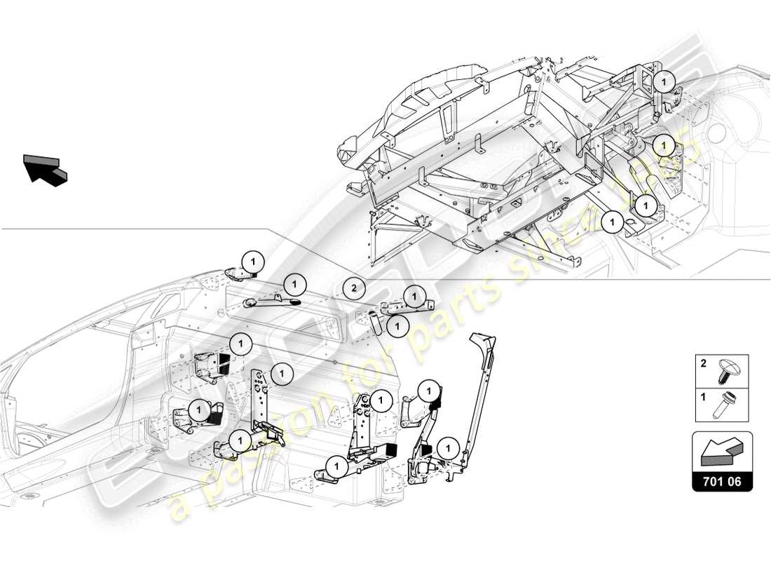 lamborghini lp740-4 s roadster (2020) diagrama de piezas de sujetadores