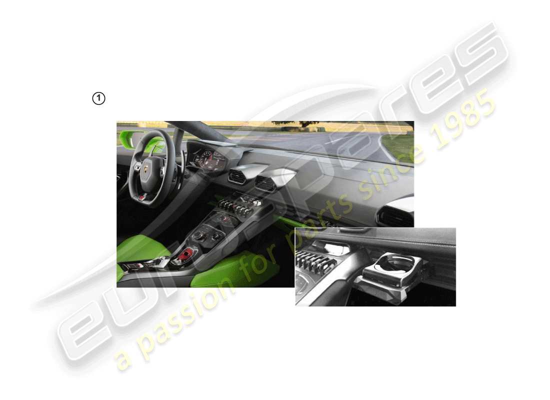 lamborghini huracan lp610-4 avio (accessories) set de reparación porta bebidas esquema de piezas