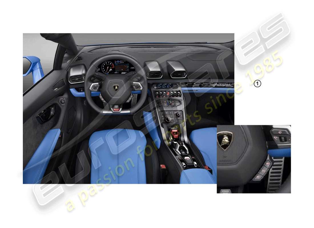 lamborghini huracan performante spyder (accessories) kit de instalación diagrama de piezas