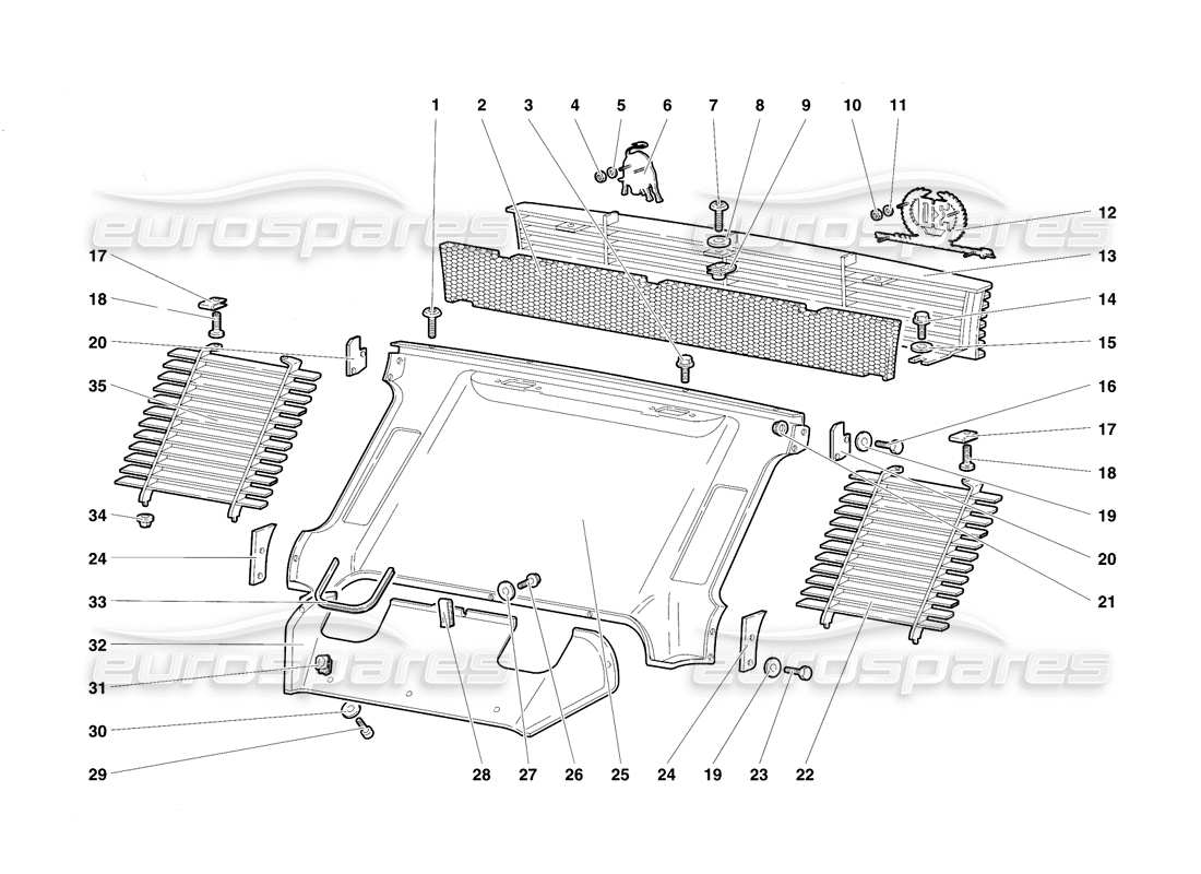 lamborghini diablo se30 (1995) elementos de la carrocería trasera diagrama de piezas