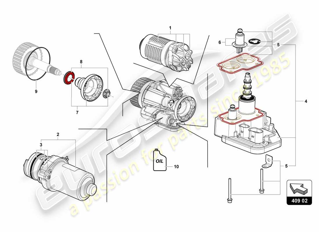 lamborghini centenario roadster (2017) diagrama de piezas del filtro de aceite