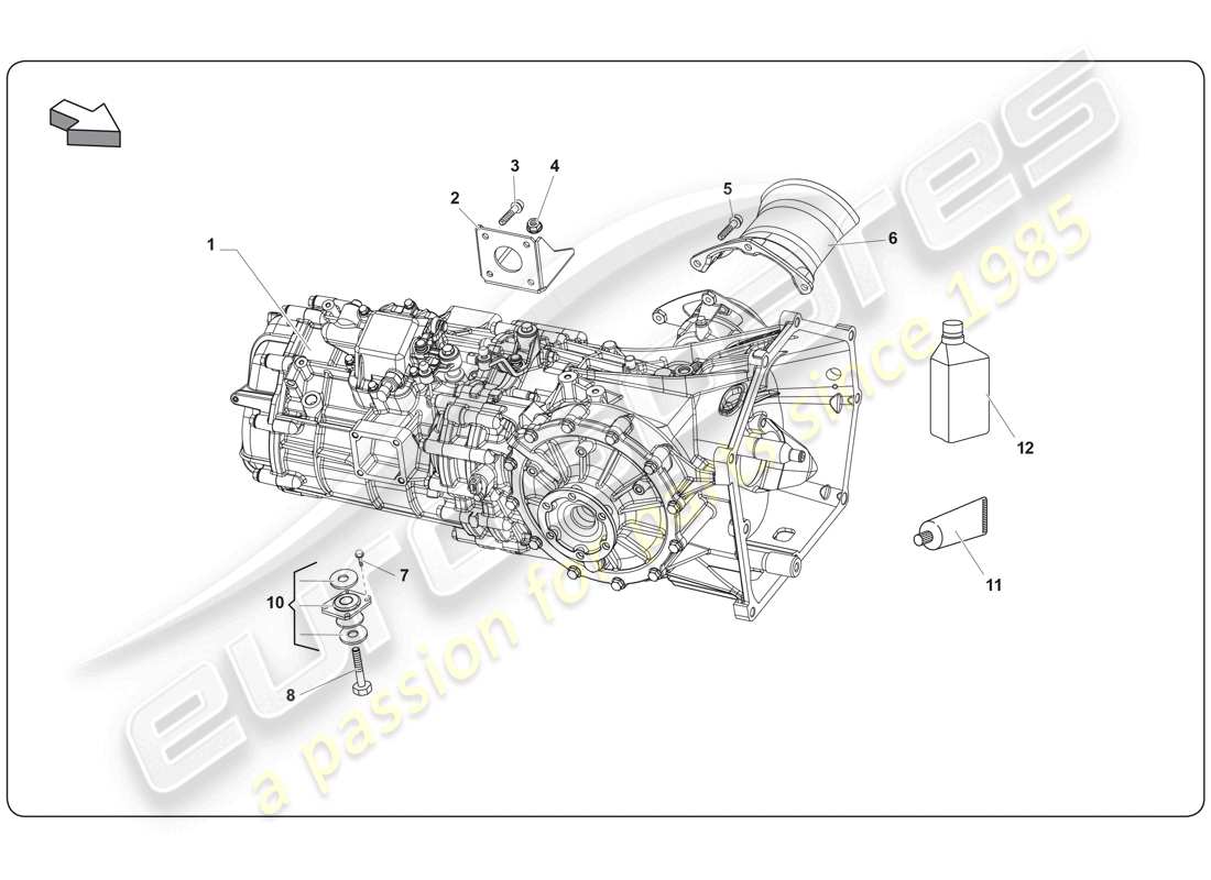 lamborghini super trofeo (2009-2014) asamblea diagrama de piezas