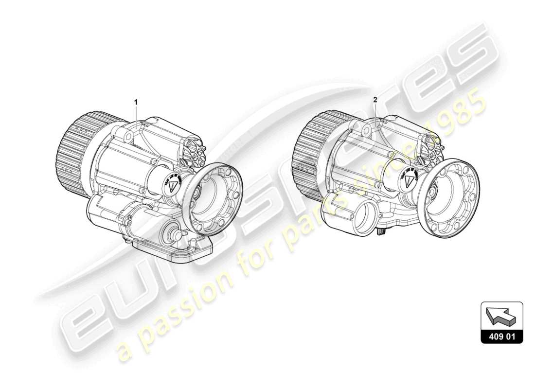 lamborghini 2019 (lp740-4 s coupe) diagrama de piezas del diferencial del eje delantero