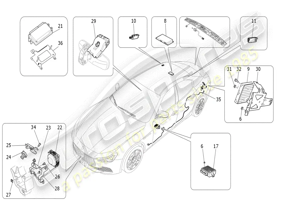 maserati ghibli (2020) sistema de ti diagrama de piezas