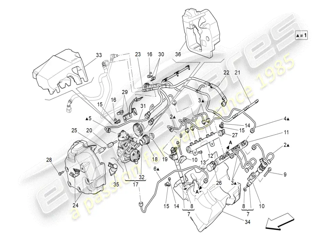 maserati ghibli (2019) bombas de combustible y líneas de conexión diagrama de piezas