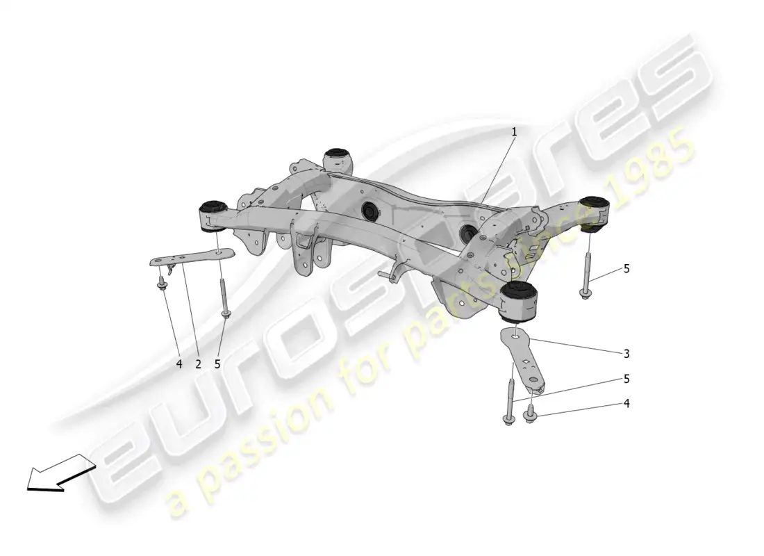 maserati grecale gt (2023) chasis trasero diagrama de piezas
