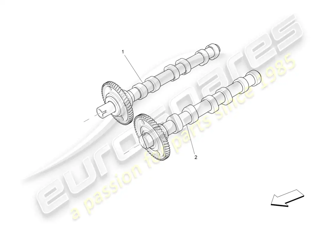 maserati levante (2019) árboles de levas de culata derecha diagrama de piezas