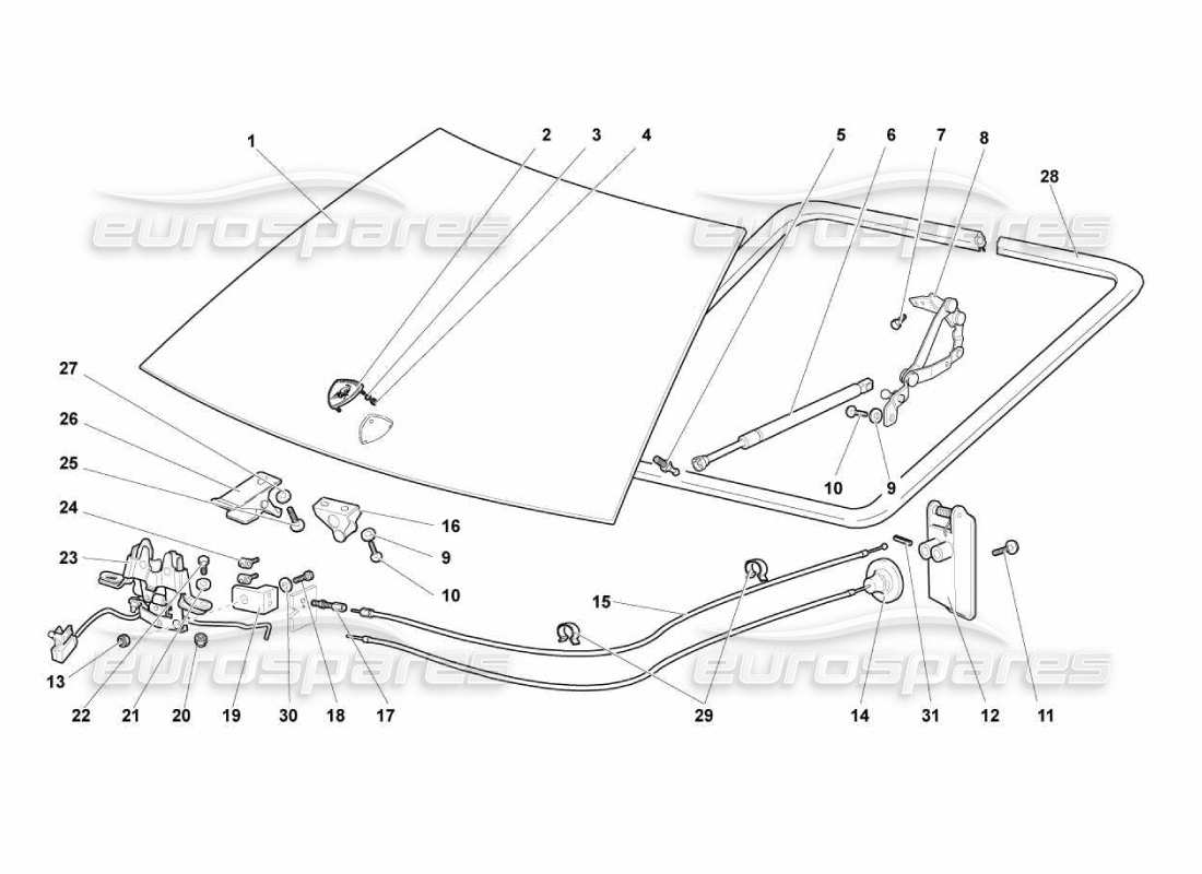 lamborghini murcielago lp670 capucha delantera diagrama de piezas