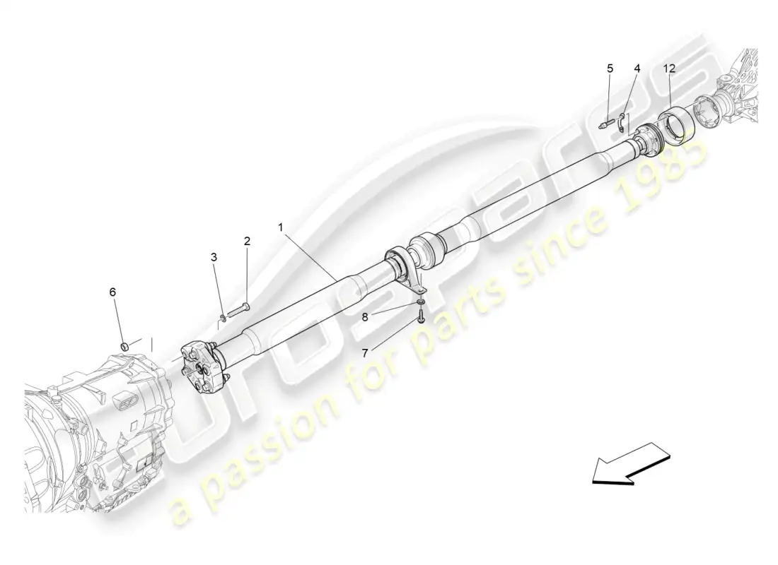 maserati ghibli (2014) eje de transmisión diagrama de piezas