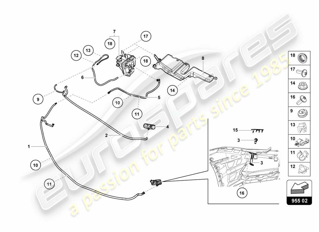 lamborghini lp610-4 spyder (2016) diagrama de piezas del sistema arandela