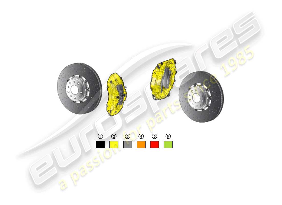 lamborghini huracan lp580-2 coupe (accessories) 1 establecer discos de freno sin pastillas de freno diagrama de piezas