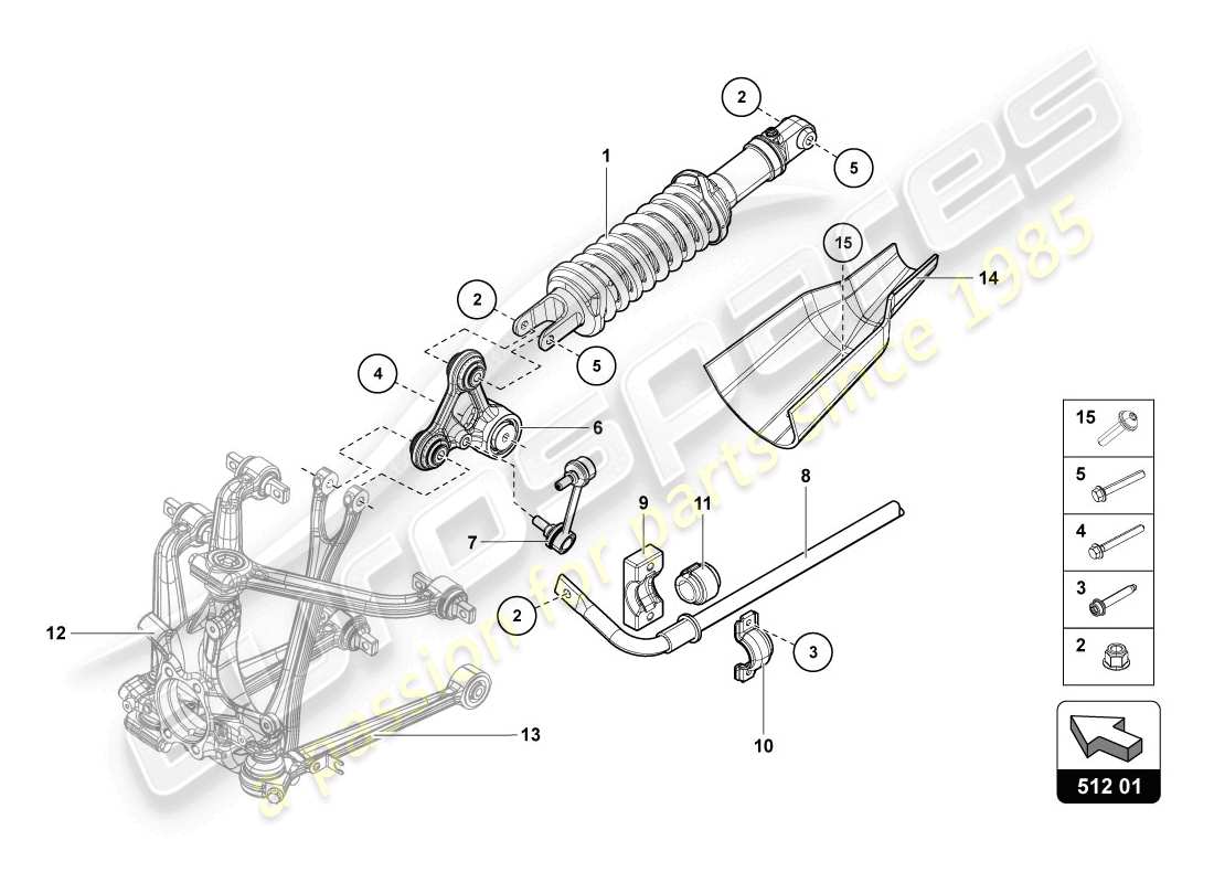 lamborghini 2014 (lp720-4 coupe 50) amortiguadores diagrama de piezas