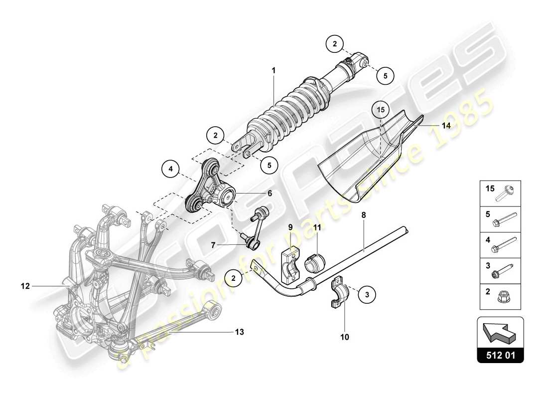 lamborghini lp720-4 coupe 50 (2014) amortiguadores diagrama de piezas
