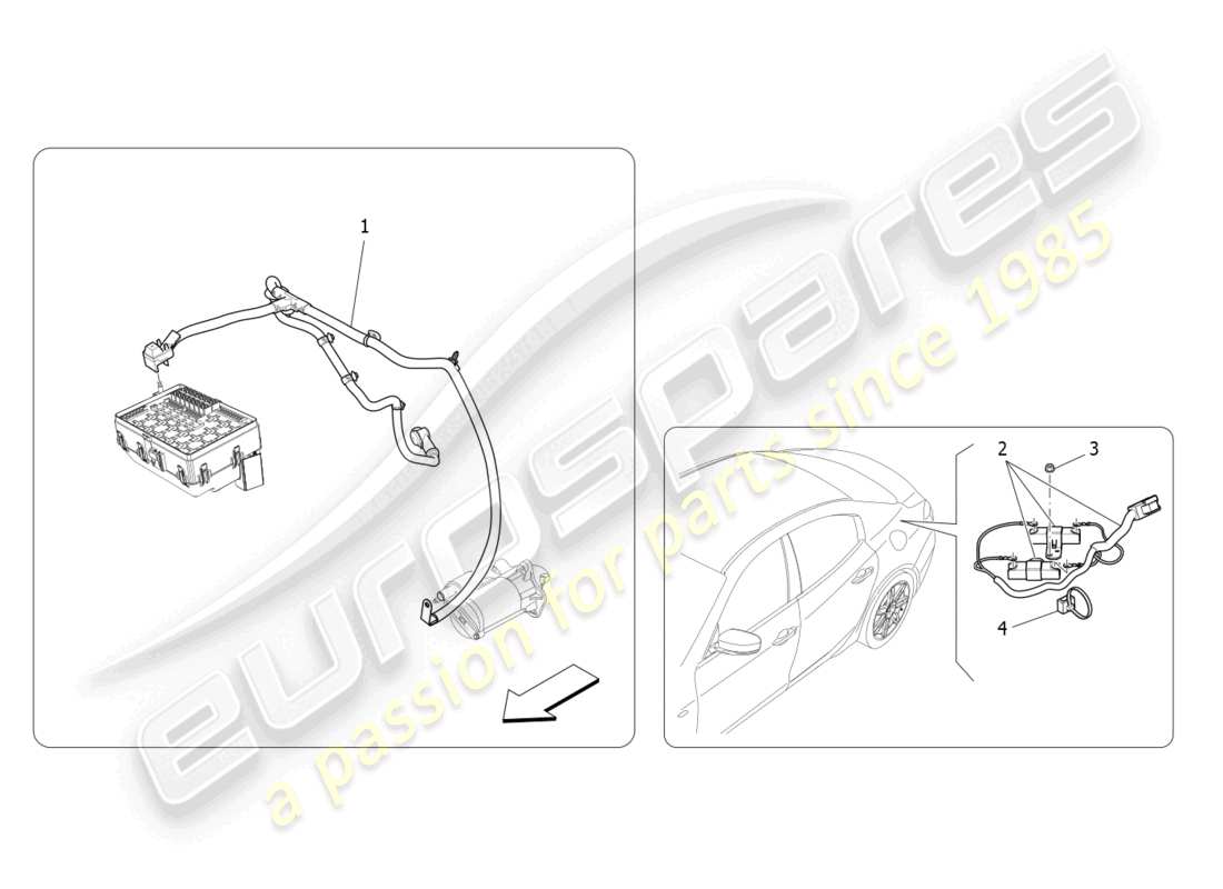 maserati ghibli fragment (2022) cableado principal diagrama de piezas