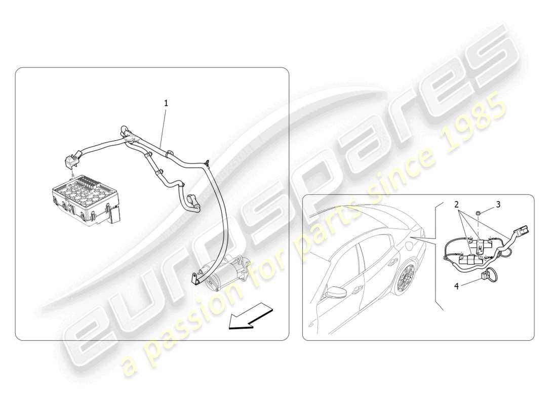 maserati ghibli fragment (2022) diagrama de piezas de cableado principal