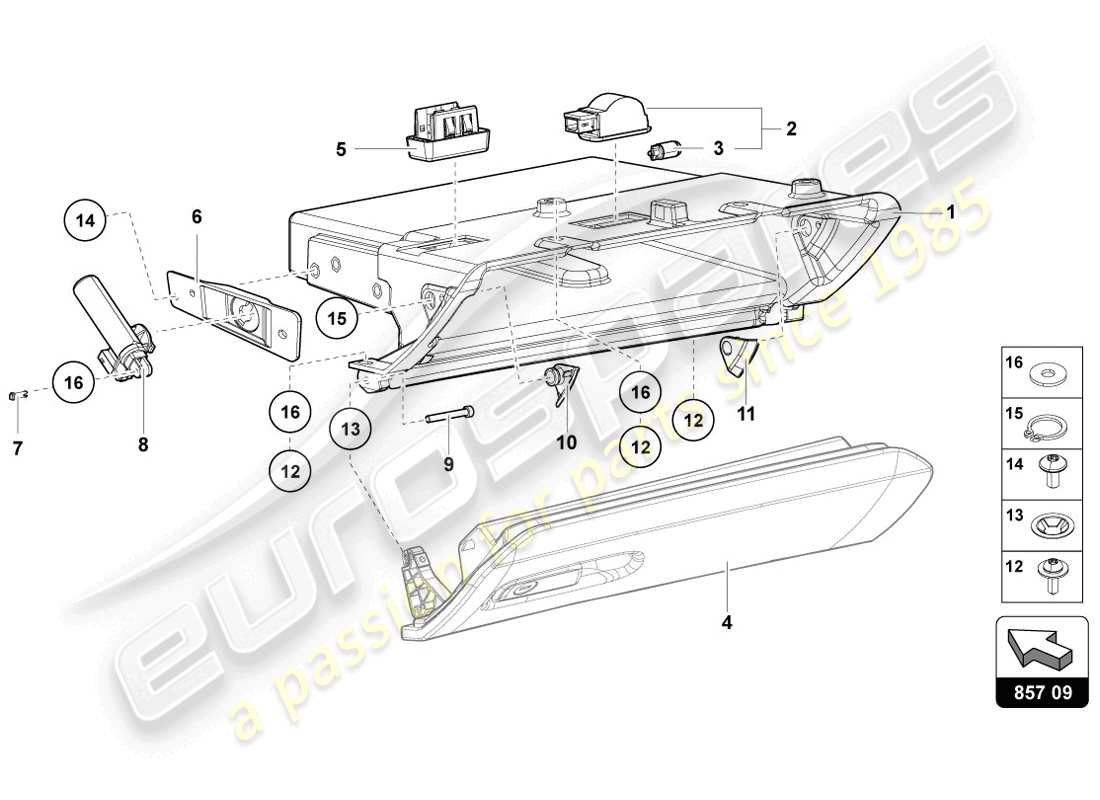 lamborghini 2014 (lp720-4 coupe 50) guantera diagrama de piezas