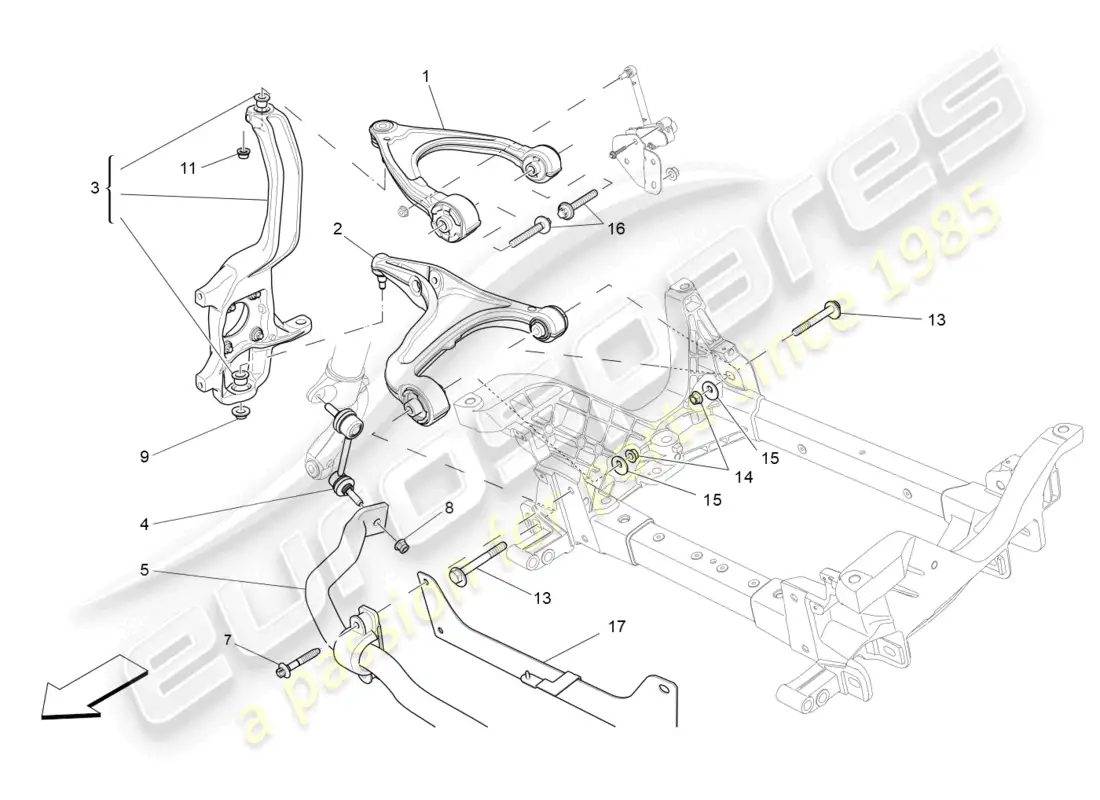 maserati levante (2020) suspensión delantera diagrama de piezas