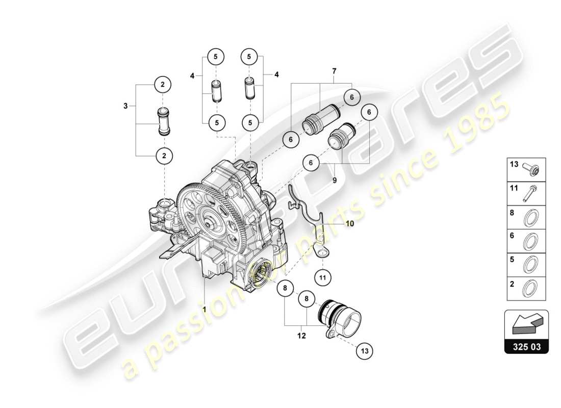 lamborghini lp610-4 avio (2017) unidad de control hidráulico diagrama de piezas