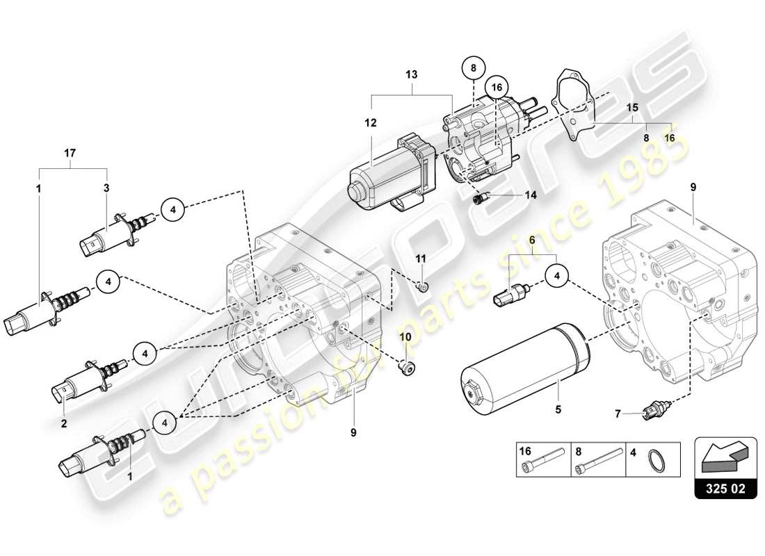 lamborghini lp720-4 coupe 50 (2014) unidad de control hidráulico diagrama de piezas