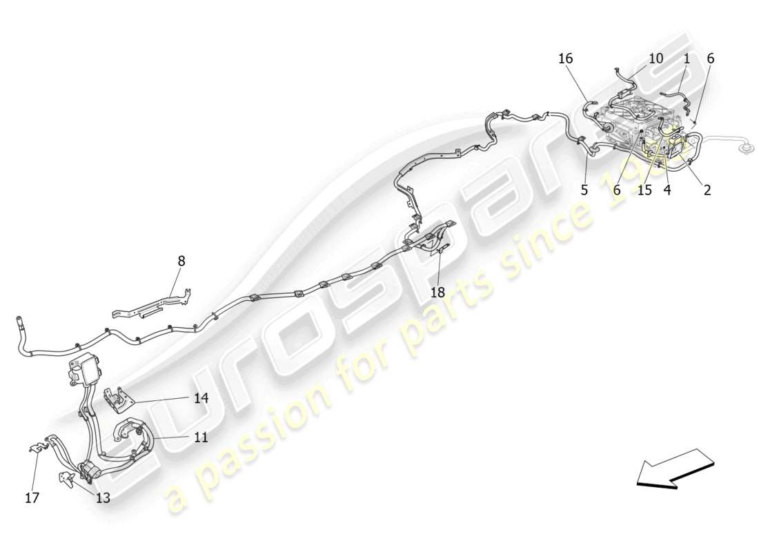 maserati ghibli fragment (2022) diagrama de piezas de cableado principal
