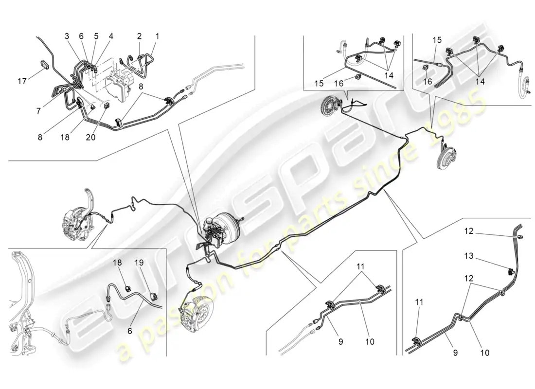 maserati ghibli (2014) líneas diagrama de piezas