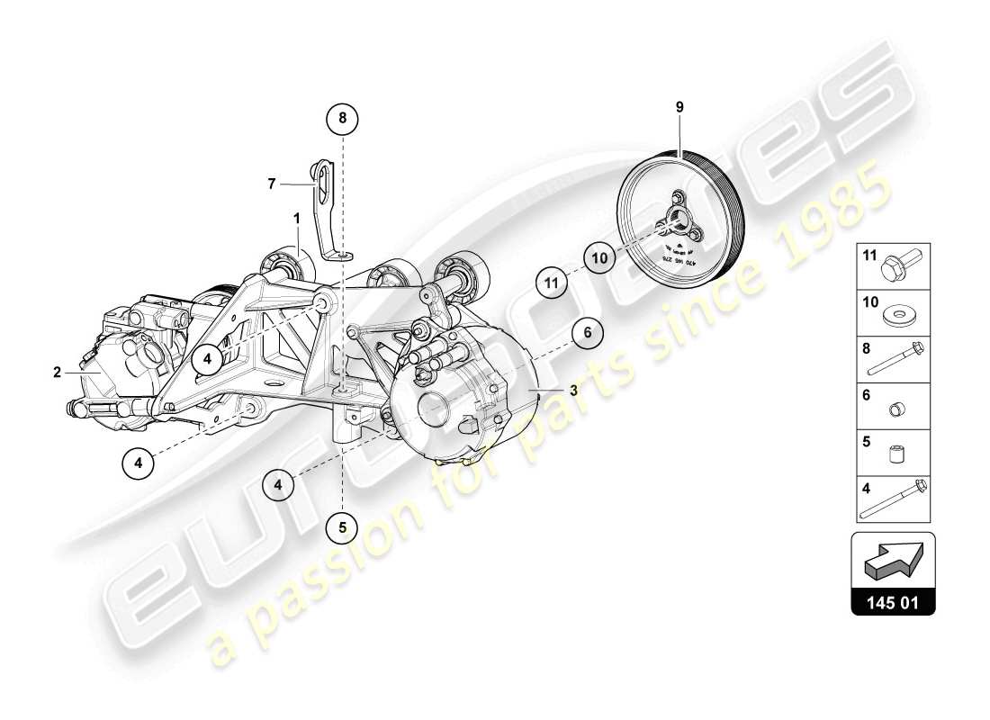 lamborghini lp720-4 coupe 50 (2014) diagrama de piezas de la polea de correa v