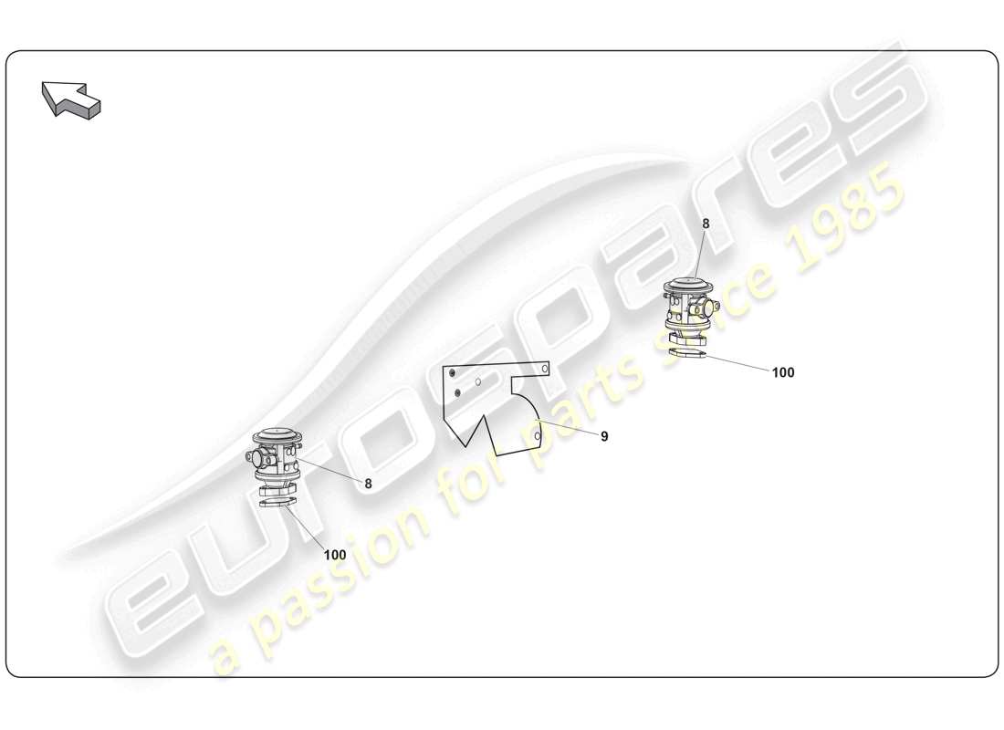 lamborghini super trofeo (2009-2014) control de emisión diagrama de piezas