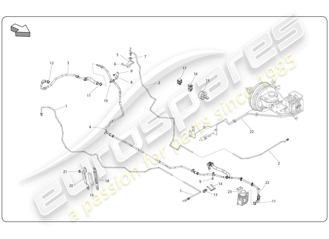 lamborghini super trofeo (2009-2014) diagrama de piezas del sistema de frenos