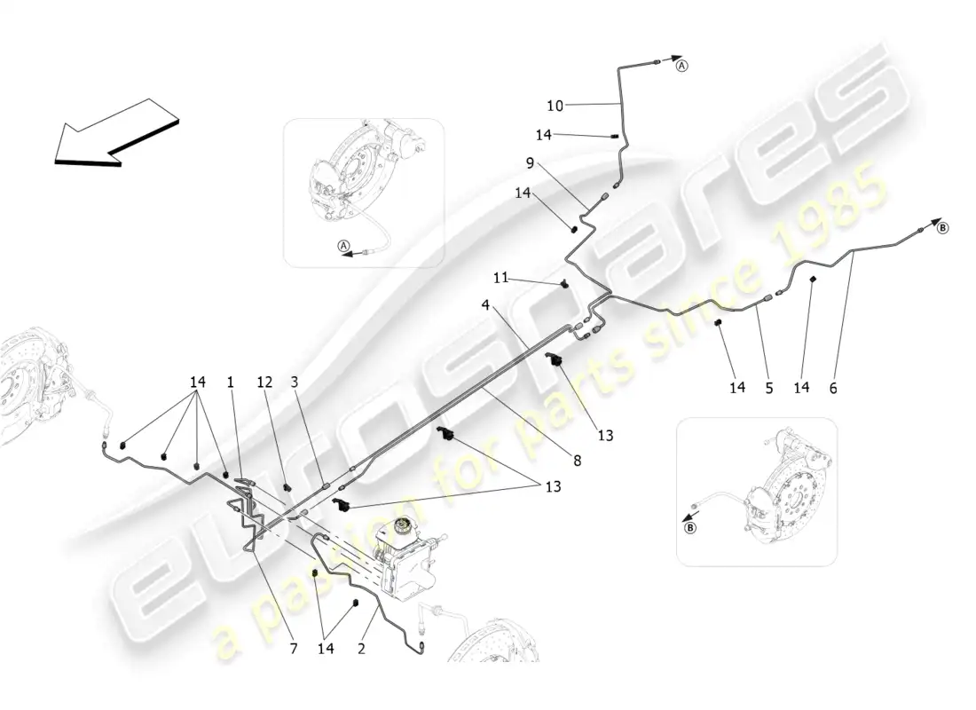 maserati mc20 (2022) líneas diagrama de piezas