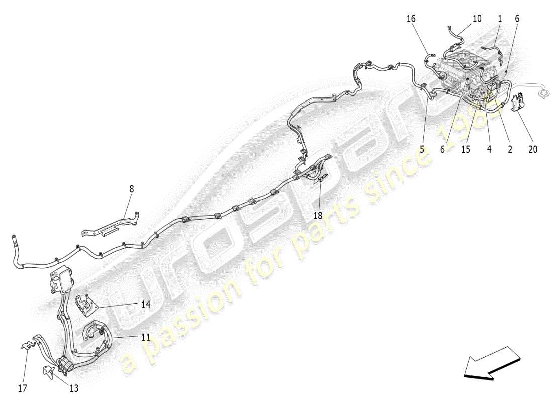 maserati ghibli (2021) diagrama de piezas de cableado principal