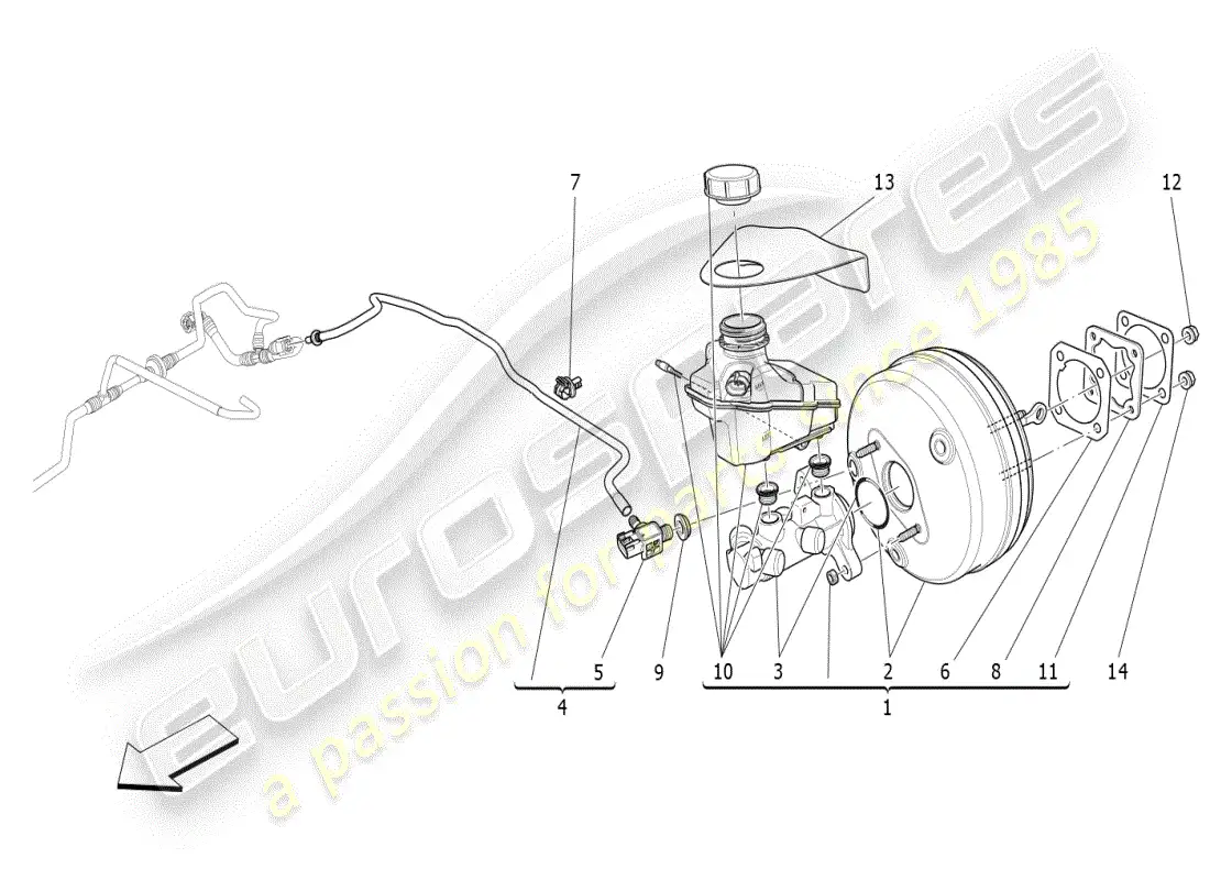 maserati ghibli (2019) brake servo system diagrama de piezas