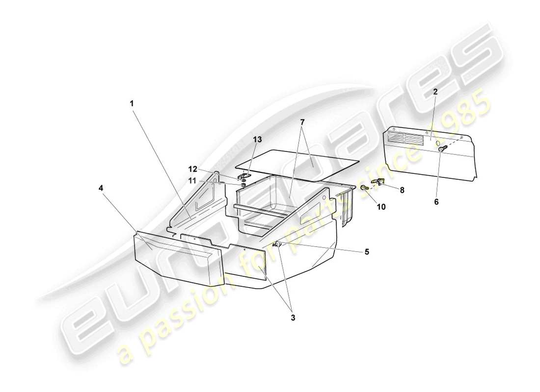 lamborghini murcielago coupe (2004) embellecedores para maletero de equipaje diagrama de piezas