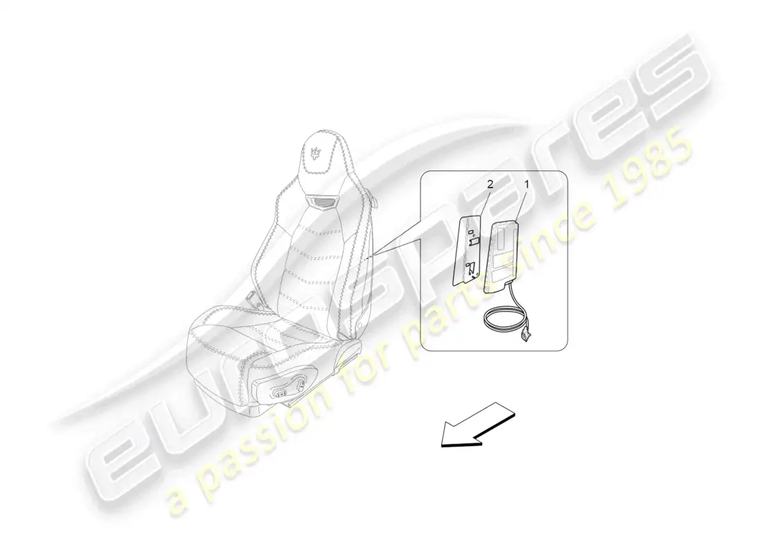 maserati grancabrio mc (2013) sistema de bolsas laterales delanteras diagrama de piezas