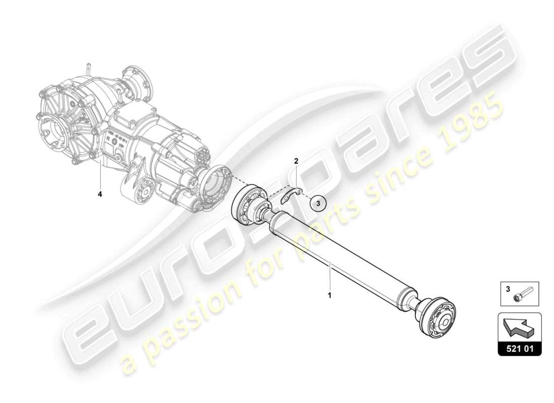 lamborghini lp750-4 sv roadster (2016) diagrama de piezas del eje cardán