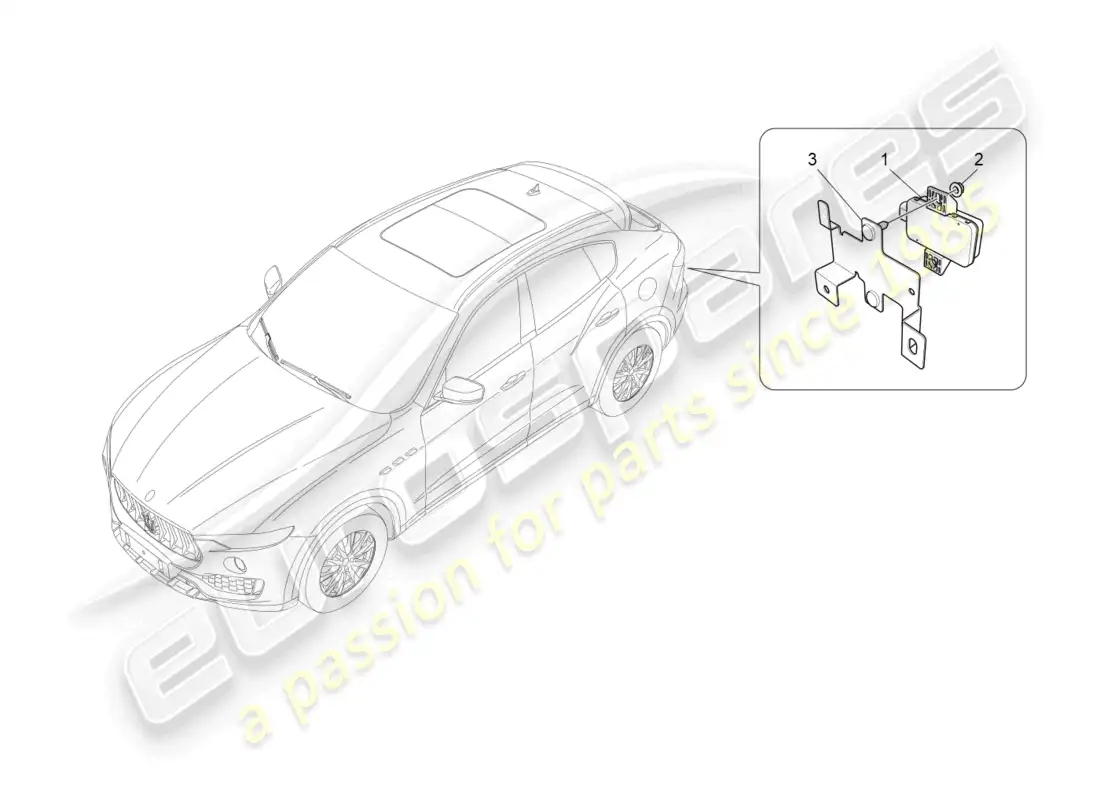 maserati levante (2019) sistema de control de presión de neumáticos diagrama de piezas