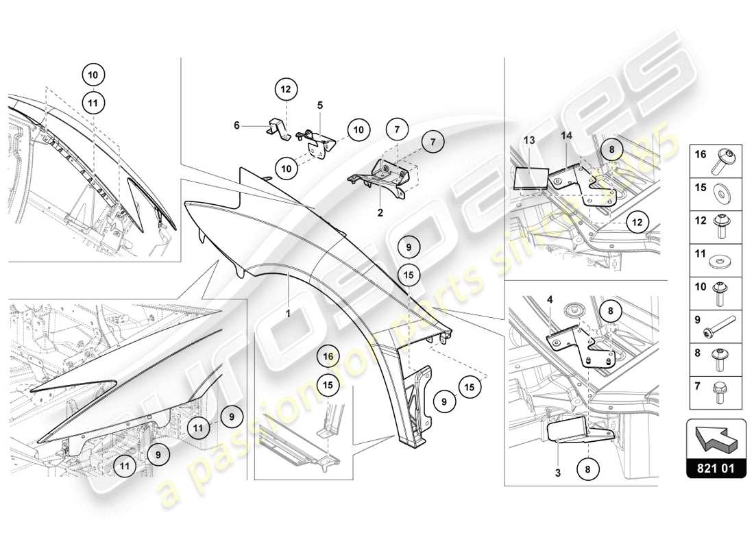 lamborghini lp720-4 coupe 50 (2014) ala diagrama de piezas