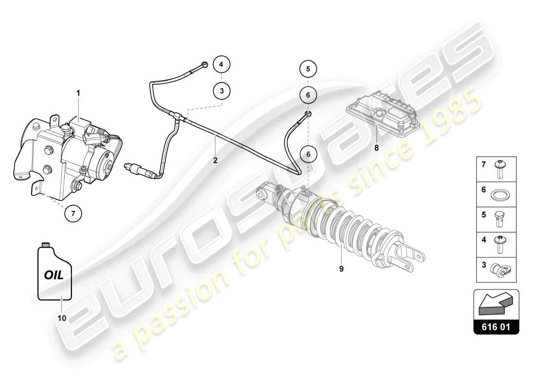 lamborghini 2014 (lp720-4 coupe 50) dispositivo de elevación diagrama de piezas