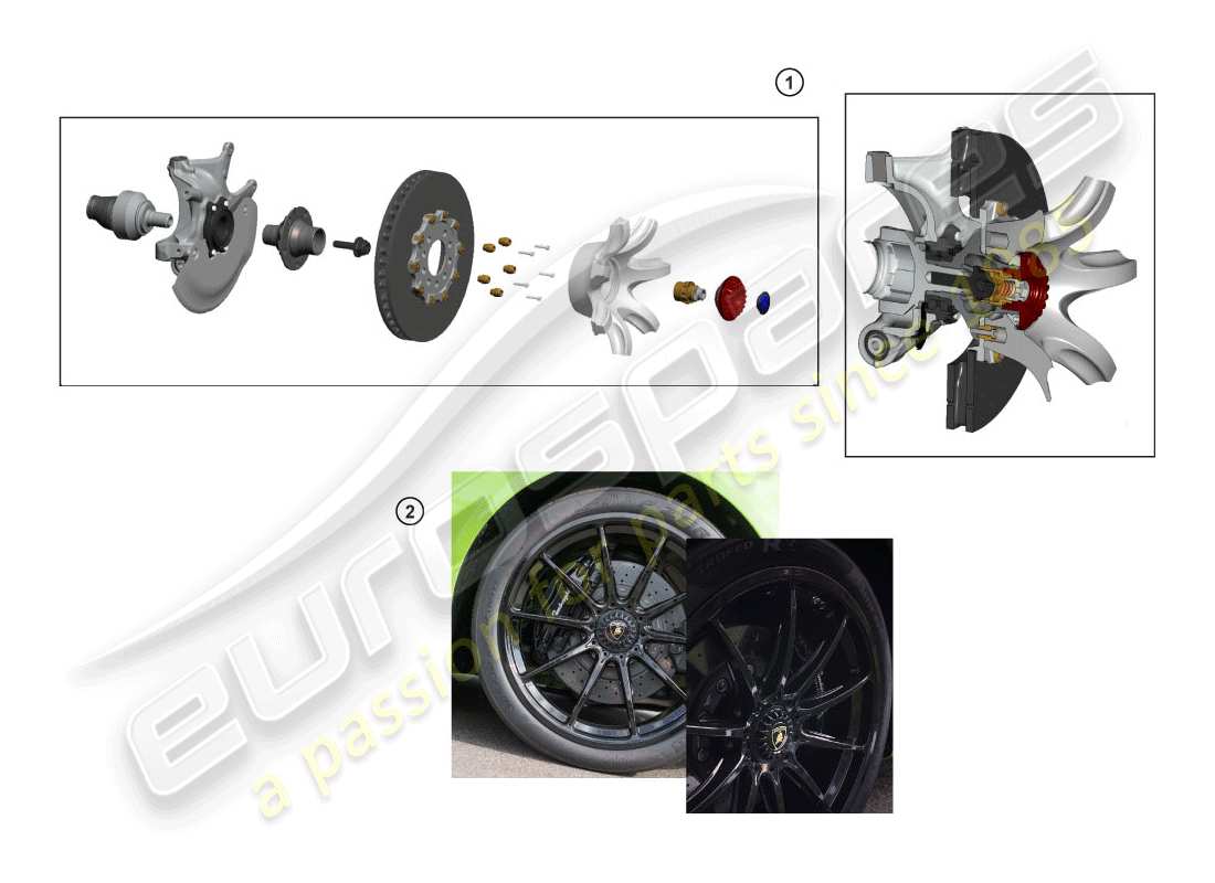 lamborghini huracan evo spyder (accessories) kit de instalación diagrama de piezas