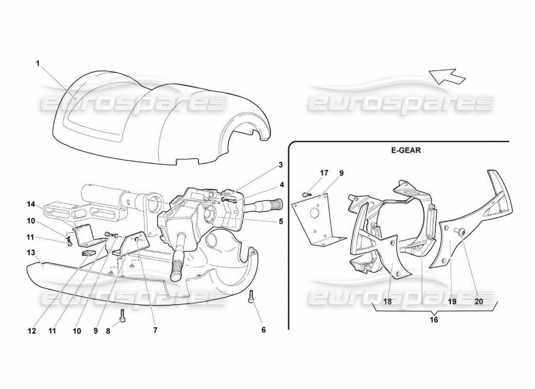 lamborghini murcielago lp670 direccion diagrama de piezas
