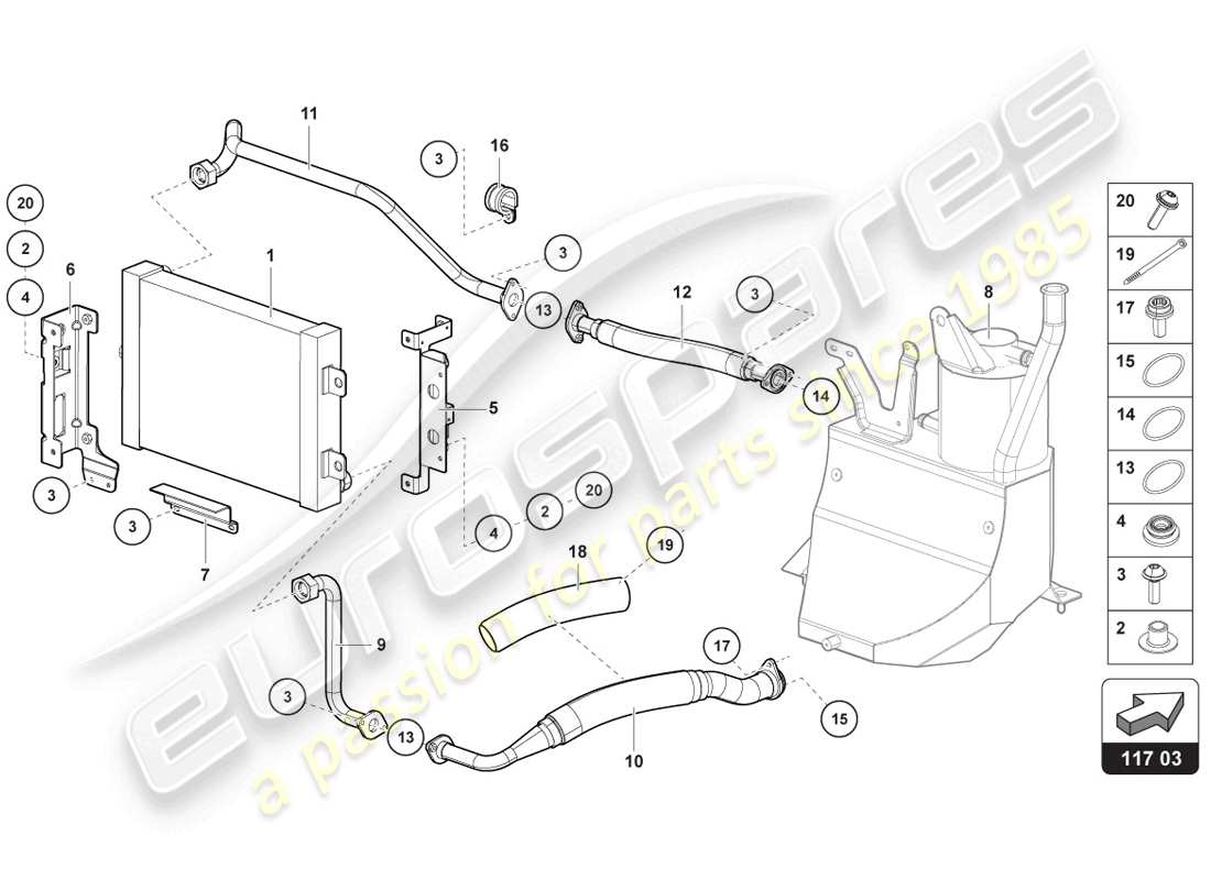 lamborghini lp720-4 coupe 50 (2014) diagrama de piezas del enfriador de aceite