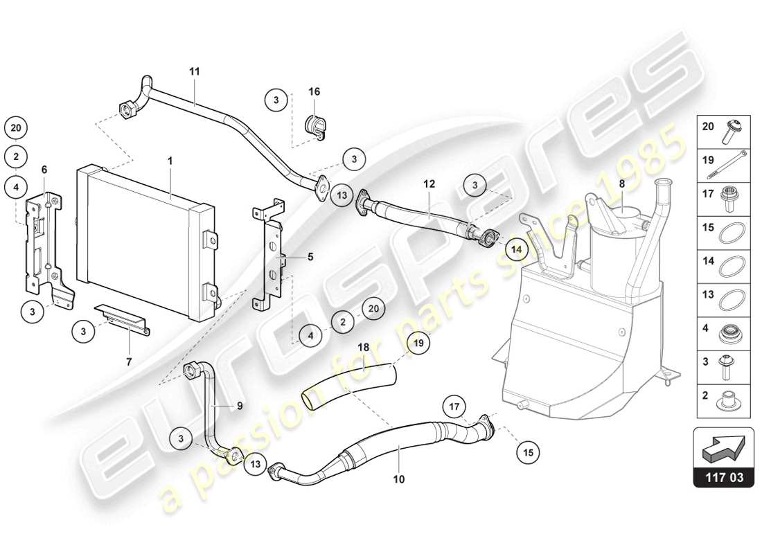 lamborghini lp720-4 coupe 50 (2014) enfriador de aceite diagrama de piezas