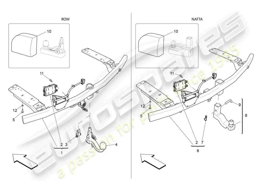 maserati levante (2018) estándar proporcionado diagrama de piezas
