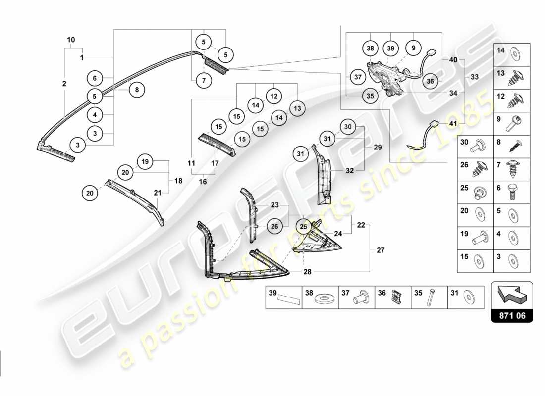 lamborghini lp610-4 spyder (2017) sello diagrama de piezas