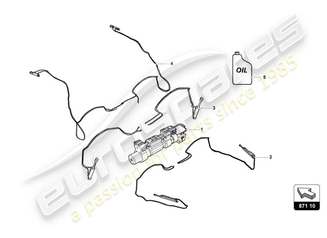 lamborghini evo spyder (2020) diagrama de piezas del techo